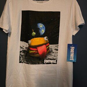 Fortnite Mens Medium Burger Space Short Sleeve Graphic T-shirt Durrr Burger NWT